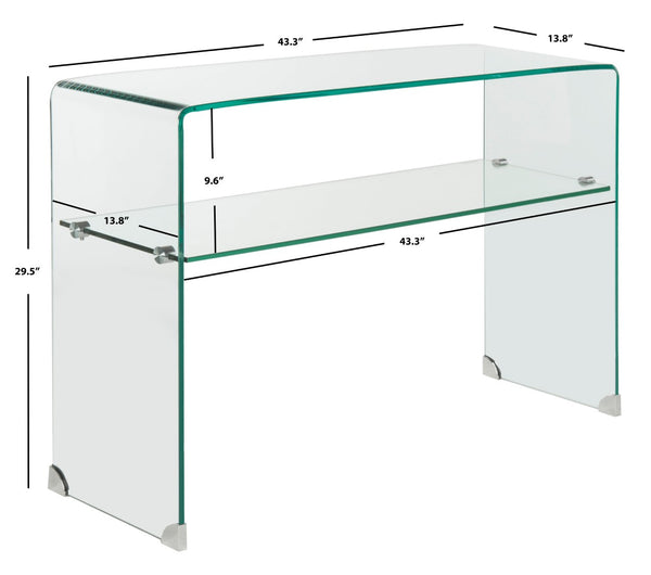 Safavieh Hollis Console Table - Minimalist Clear Glass Design For Floating Elegance And Functional Storage FOX6013A
