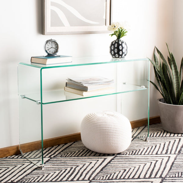 Safavieh Hollis Console Table - Minimalist Clear Glass Design For Floating Elegance And Functional Storage FOX6013A