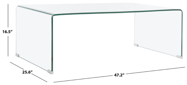 Safavieh Willow Modern Glass Coffee Table – Sleek Minimalism For Contemporary Living Spaces & Easy Care FOX6014A