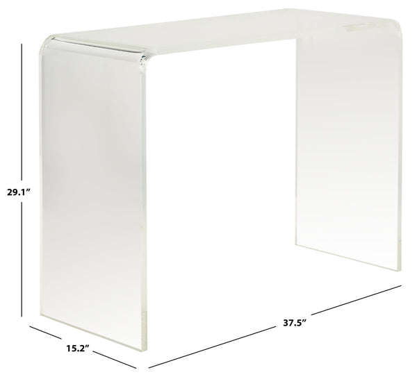 Safavieh Atka Clear Acrylic Console Table - Sixties-Inspired Minimalist Design For Modern Entryways & Displays FOX6016A