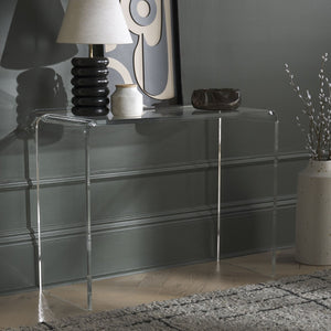 Safavieh Atka Clear Acrylic Console Table - Sixties-Inspired Minimalist Design For Modern Entryways & Displays FOX6016A