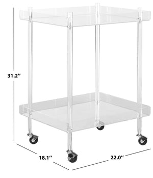 Safavieh Healy Acrylic Kitchen Cart - Midcentury Modern Design, Versatile Serving Trolley With Smooth Mobility FOX6017A