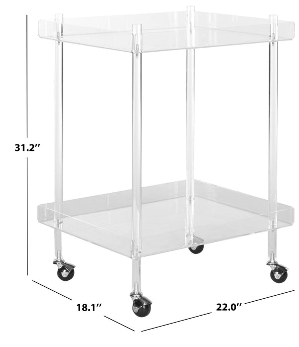 Safavieh Healy Acrylic Kitchen Cart - Midcentury Modern Design, Versatile Serving Trolley With Smooth Mobility FOX6017A