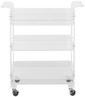 Safavieh Buckland Retro-Chic Acrylic Trolley Cart With 3-Tier Shelves For Stylish Serving & Storage Solutions FOX6018A