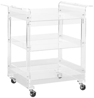 Safavieh Buckland Retro-Chic Acrylic Trolley Cart With 3-Tier Shelves For Stylish Serving & Storage Solutions FOX6018A