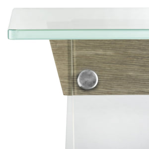 Safavieh Modern Glass Loft Accent Table - Elegant Minimalist Design With Boxwood Veneer & Clear Surface FOX6021A