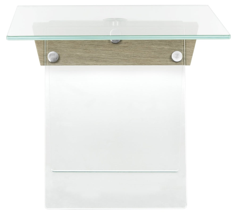 Safavieh Modern Glass Loft Accent Table - Elegant Minimalist Design With Boxwood Veneer & Clear Surface FOX6021A