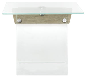 Safavieh Modern Glass Loft Accent Table - Elegant Minimalist Design With Boxwood Veneer & Clear Surface FOX6021A