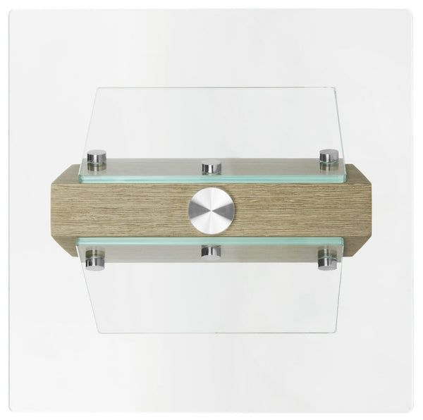Safavieh Modern Glass Loft Accent Table - Elegant Minimalist Design With Boxwood Veneer & Clear Surface FOX6021A