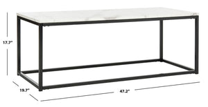 Safavieh Baize Coffee Table – Bauhaus-Inspired Geometric Design With Elegant Marble Top For Modern Interiors White/Grey FOX6022A