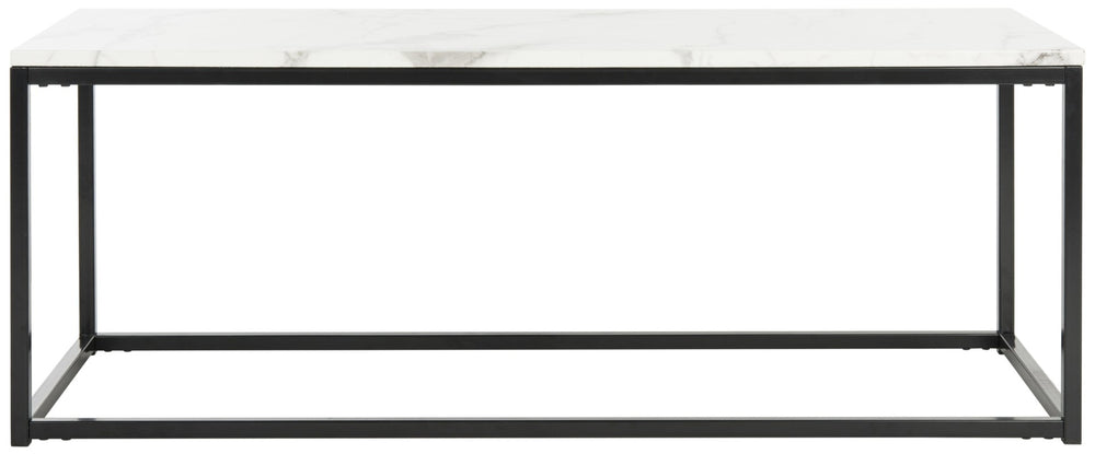 Safavieh Baize Coffee Table – Bauhaus-Inspired Geometric Design With Elegant Marble Top For Modern Interiors White/Grey FOX6022A