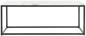 Safavieh Baize Coffee Table – Bauhaus-Inspired Geometric Design With Elegant Marble Top For Modern Interiors White/Grey FOX6022A