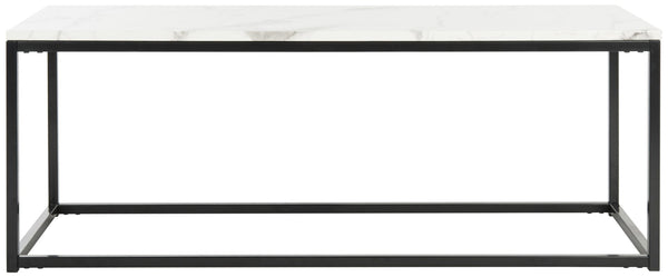 Safavieh Baize Coffee Table – Bauhaus-Inspired Geometric Design With Elegant Marble Top For Modern Interiors White/Grey FOX6022A