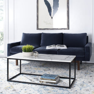 Safavieh Baize Coffee Table – Bauhaus-Inspired Geometric Design With Elegant Marble Top For Modern Interiors White/Grey FOX6022A