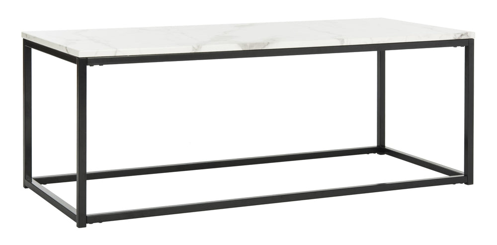 Safavieh Baize Coffee Table – Bauhaus-Inspired Geometric Design With Elegant Marble Top For Modern Interiors White/Grey FOX6022A