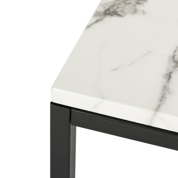Safavieh Baize Coffee Table – Bauhaus-Inspired Geometric Design With Elegant Marble Top For Modern Interiors White/Grey FOX6022A
