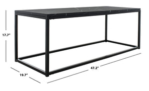 Safavieh Baize Coffee Table – Bauhaus-Inspired Geometric Design With Elegant Marble Top For Modern Interiors Black FOX6022B