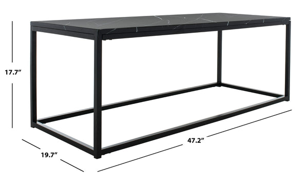 Safavieh Baize Coffee Table – Bauhaus-Inspired Geometric Design With Elegant Marble Top For Modern Interiors Black FOX6022B