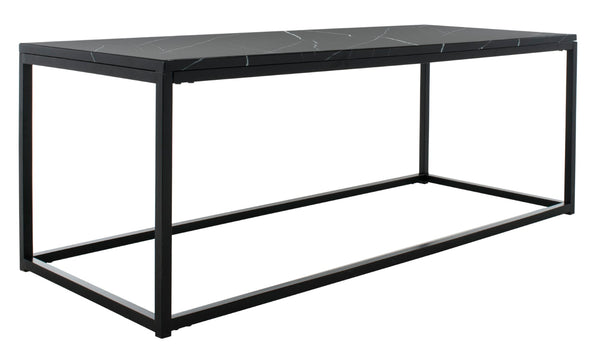 Safavieh Baize Coffee Table – Bauhaus-Inspired Geometric Design With Elegant Marble Top For Modern Interiors Black FOX6022B