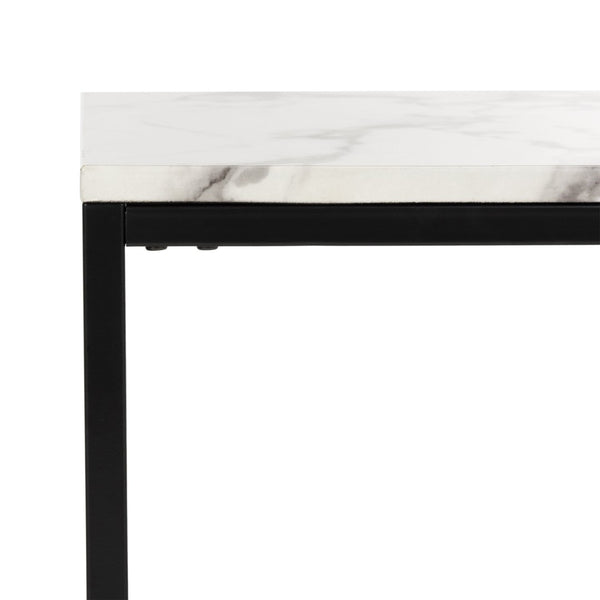 Safavieh Baize End Table - Modern Luxury Accent Table With Marble Top And Sleek Parson'S Style Frame White/Grey FOX6023A