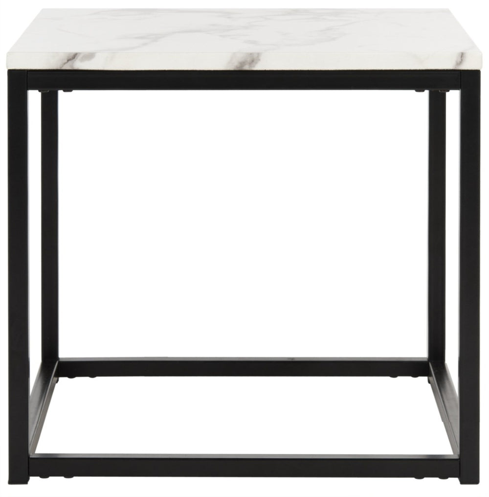 Safavieh Baize End Table - Modern Luxury Accent Table With Marble Top And Sleek Parson'S Style Frame White/Grey FOX6023A