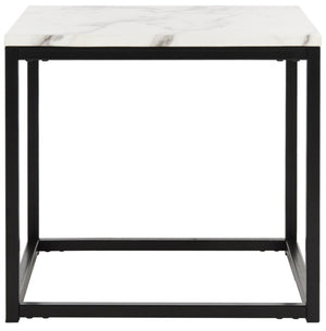 Safavieh Baize End Table - Modern Luxury Accent Table With Marble Top And Sleek Parson'S Style Frame White/Grey FOX6023A