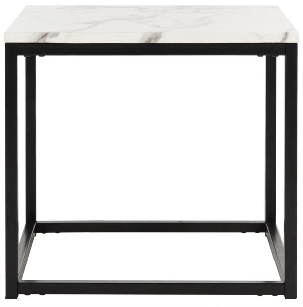 Safavieh Baize End Table - Modern Luxury Accent Table With Marble Top And Sleek Parson'S Style Frame White/Grey FOX6023A