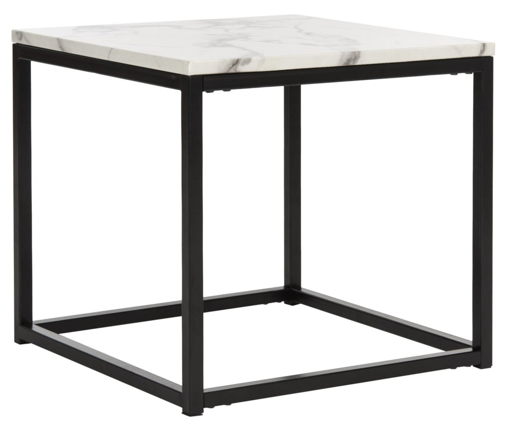 Safavieh Baize End Table - Modern Luxury Accent Table With Marble Top And Sleek Parson'S Style Frame White/Grey FOX6023A