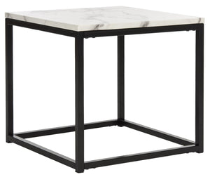 Safavieh Baize End Table - Modern Luxury Accent Table With Marble Top And Sleek Parson'S Style Frame White/Grey FOX6023A