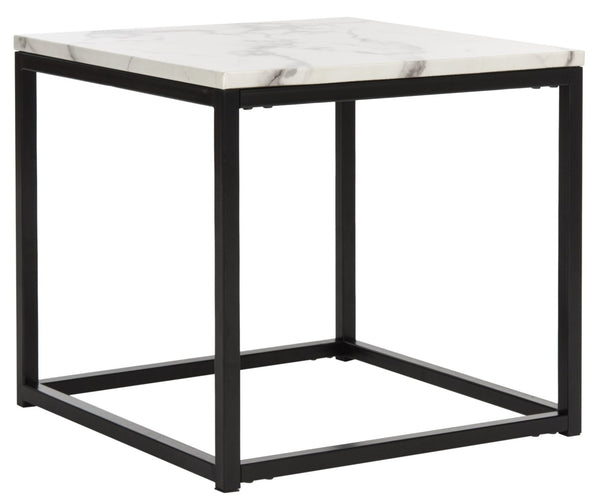 Safavieh Baize End Table - Modern Luxury Accent Table With Marble Top And Sleek Parson'S Style Frame White/Grey FOX6023A
