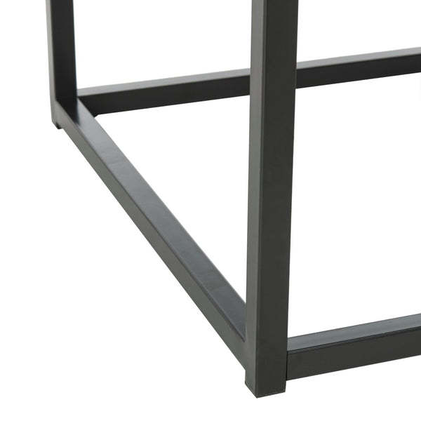 Safavieh Baize End Table - Modern Luxury Accent Table With Marble Top And Sleek Parson'S Style Frame Black FOX6023B