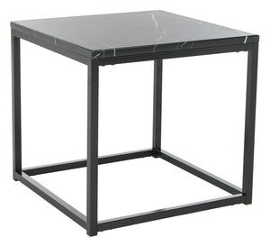Safavieh Baize End Table - Modern Luxury Accent Table With Marble Top And Sleek Parson'S Style Frame Black FOX6023B