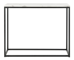 Safavieh Baize Console Table - Modern Geometric Design With Marble-Look Top For Chic Entryway Or Living Space White/Grey FOX6024A