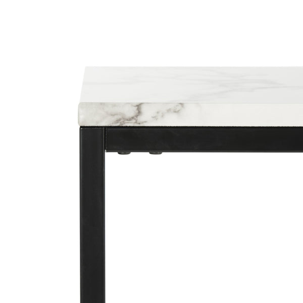 Safavieh Baize Console Table - Modern Geometric Design With Marble-Look Top For Chic Entryway Or Living Space White/Grey FOX6024A