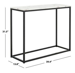 Safavieh Baize Console Table - Modern Geometric Design With Marble-Look Top For Chic Entryway Or Living Space White/Grey FOX6024A