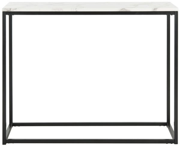 Safavieh Baize Console Table - Modern Geometric Design With Marble-Look Top For Chic Entryway Or Living Space White/Grey FOX6024A