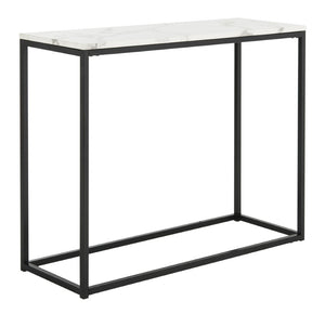 Safavieh Baize Console Table - Modern Geometric Design With Marble-Look Top For Chic Entryway Or Living Space White/Grey FOX6024A