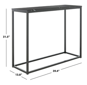 Safavieh Baize Console Table - Modern Geometric Design With Marble-Look Top For Chic Entryway Or Living Space Black FOX6024B