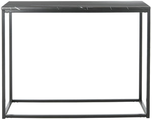 Safavieh Baize Console Table - Modern Geometric Design With Marble-Look Top For Chic Entryway Or Living Space Black FOX6024B