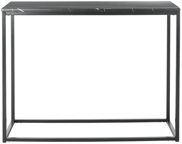 Safavieh Baize Console Table - Modern Geometric Design With Marble-Look Top For Chic Entryway Or Living Space Black FOX6024B