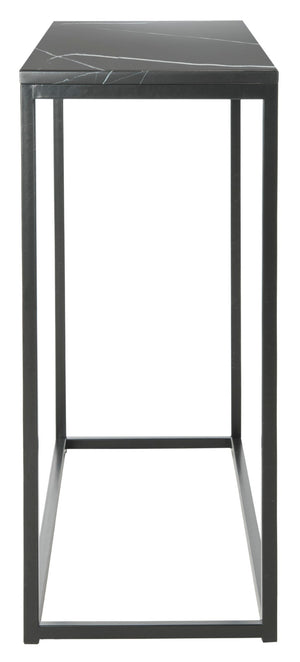 Safavieh Baize Console Table - Modern Geometric Design With Marble-Look Top For Chic Entryway Or Living Space Black FOX6024B