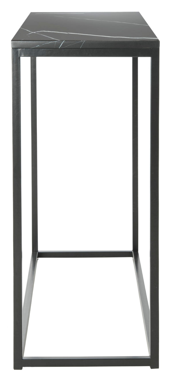 Safavieh Baize Console Table - Modern Geometric Design With Marble-Look Top For Chic Entryway Or Living Space Black FOX6024B