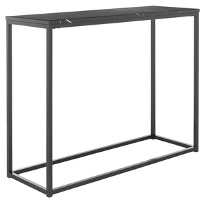 Safavieh Baize Console Table - Modern Geometric Design With Marble-Look Top For Chic Entryway Or Living Space Black FOX6024B