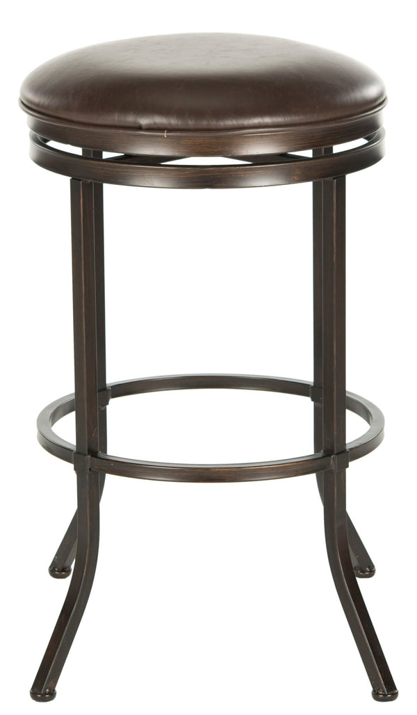 Safavieh Althorn Barstool - Elegant Cross-Back Design With Plush Pu Leather Seat For Comfort And Style FOX6204A