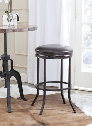 Safavieh Althorn Barstool - Elegant Cross-Back Design With Plush Pu Leather Seat For Comfort And Style FOX6204A