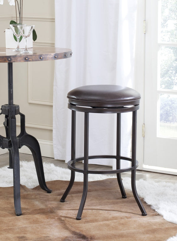 Safavieh Althorn Barstool - Elegant Cross-Back Design With Plush Pu Leather Seat For Comfort And Style FOX6204A