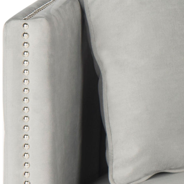Safavieh Sarah Tufted Settee - Elegant Loveseat With Plush Cushions And Decorative Pillows For Stylish Spaces Grey FOX6206B