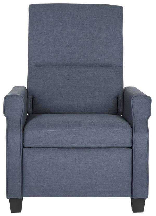 Safavieh Hamilton Navy Recliner Chair - Modern Accent With Plush Upholstery & Smooth Recline For Comfort FOX6220C