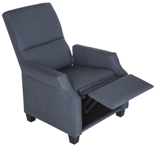 Safavieh Hamilton Navy Recliner Chair - Modern Accent With Plush Upholstery & Smooth Recline For Comfort FOX6220C