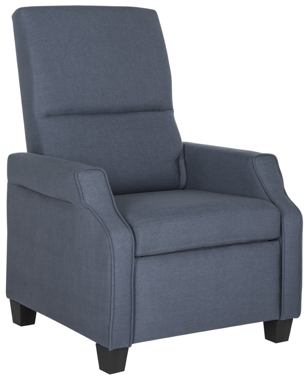 Safavieh Hamilton Navy Recliner Chair - Modern Accent With Plush Upholstery & Smooth Recline For Comfort FOX6220C